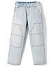 GAP Denim Woven Full Length Medium Washed Relaxed Mid Rise Jeans with Knee Patch in Blue