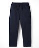 GAP Cotton Woven Full Length Relaxed Mid Rise Solid Trouser in Navy Blue