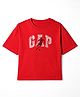 GAP 100% Cotton Woven T-Shirt with Half Sleeves and Soccer Player Print & GAP Text in Red