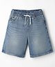 GAP Cotton Blend Woven Solid Regular Mid Rise Shorts in Blue