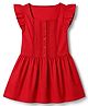 GAP 100% Cotton Woven Regular Fit Square Neck Frock with Half Sleeves in Red