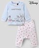 Ollypop Interlock Knit Full Sleeves T-Shirt & Joggers Set With Chip n Dale Graphic - Peach