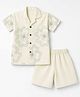 Radutu Cotton Woven Half Sleeves Floral Printed Shirt & Shorts Set - Cream