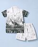 Radutu Cotton Woven Half Sleeves Printed Shirt & Shorts Set - Black & White