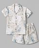 Radutu Cotton Woven Half Sleeves Printed Shirt & Shorts Co-ords Set - Beige