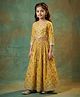 ISHTI Cotton Woven Three Fourth Sleeves Flora Printed Lehenga & Choli Set - Mustard