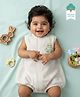 Keebee Organics Cotton Woven Sleeveless Frog Embroidered Onesie - Beige