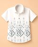 Radutu Cotton Woven Half Sleeves Shirt With Geometric Print - Off White