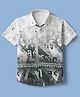 Radutu Cotton Woven Half Sleeves Shirt With Text Print - White