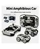 YAMAMA 4WD Remote Control Mini Amphibious Waterproof Stunt Car Toy with Dual Interchangeable Tires for Kids, Fun Entertainment Kids Car Toys, Best Gifts for Boys And Girls - Silver