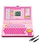 YAMAMA Multi-Function Pink English Learner Toy Laptop with 20 Fun Activities and Attached Mouse for Pre-School Kids, English Learner Laptop Toys for Kids, Fun Interactive Educational Kids Toys - Pink