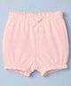 GAP Cotton Woven Solid Shorts With Bow Applique - Pink