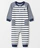 GAP Cotton Woven Full Sleeves Regular Fit Round Neck Striped Rompers - White