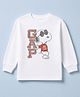 GAP Cotton Blend Woven Round Neck T-Shirt with Full Sleeves and Snoopy Print - White