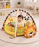 DoodlePoodle 3-in-1 Activity Lion Gym & Ball Pool | 30 Balls, Rattles & Activity Rods | Indoor & Outdoor Baby Playset | Encourages Movement & Sensory Exploration | Ideal for Gifting