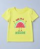 Gap Cotton Knit Top with Short Sleeves and One In A Melon Print in Yellow