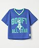 GAP Woven T-Shirt with Half Sleeves and Goofy Print in Blue