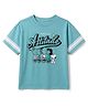 GAP 100% Cotton Woven Half Sleeves Tshirt with Peanuts Snoopy Print - Sky Blue