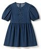 GAP Cotton Woven Stylised Dress with Half Sleeves - Blue