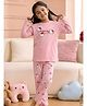 Nap Chief Cotton Blend Knit Sanrio Friends Featuring Full Sleeves Hello Kitty Printed Tee & Pyjamas Set - Pink