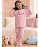 Nap Chief Cotton Blend Knit Sanrio Friends Featuring Full Sleeves Hello Kitty Printed Tee & Pyjamas Set - Pink