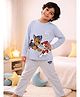 Nap Chief Cotton Blend Knit Paw Patrol Featuring Full Sleeves Characters Printed Tee & Pyjamas Set - Sky Blue