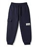 Koodie Kids 100% Cotton Terry Knit Full Length Jogger with Wear the Future Text Print - Navy Blue