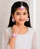 Daizy Pearl & Floral Applique Detailed Jewellery Set - Baby Pink