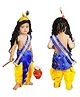 Sarvda Janmashtami Theme Lord Krishna Costume Set With Hip Cover - Blue & Yellow