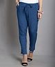 Moms Maternity Cotton Woven Solid Maternity Pants - Blue