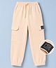 Kookie Kids India Terry Knit Full Length Joggers With Cargo Pockets - Peach