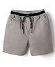 Rikidoos Cotton Woven Knee Length Solid Shorts With Pockets - Grey
