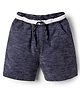 Rikidoos Cotton Woven Knee Length Solid Shorts With Pockets - Navy Blue