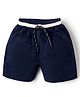 Rikidoos Cotton Woven Knee Length Solid Shorts With Pockets - Navy Blue