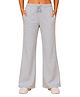 TeenTrums 100% Cotton Knit Solid Flared Pants - Grey Melange