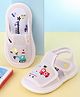 Cute Walk by Babyhug Velcro Musical Sandals With Vehicle Embroidery - Beige