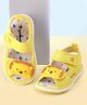 Cute Walk by Babyhug Velcro Closure Musical Sandals with Lion Applique - Yellow