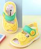 Cute Walk by Babyhug Velcro Closure Musical Sandals with Pineapple Applique - Yellow