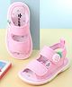 Cute Walk by Babyhug Velcro Closure Musical Sandals with Pineapple Applique - Pink