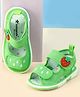 Cute Walk by Babyhug Velcro Closure Musical Sandals with Strawberry Applique - Green