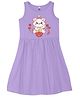 Wear Your Mind Cotton Knit Aristocats Featuring Sleeveless Marie Printed Dress - Purple