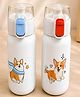 SCHOOLISH 290ml Capacity Stainless Steel Vacuum Insulated Cup Cartoon Portable Couple Straw Cup - PACK OF 1 - COLOR MAY VARY