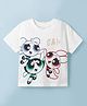 GAP Cotton Woven Relaxed Fit Top with Half Sleeves and The Powerpuff Girls Print - White