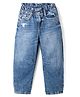 GAP Cotton Woven Full Length Washed Mid Rise Jeans - Blue -