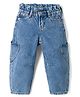 GAP Cotton Woven Full Length Washed Jeans With heart Pockets - Blue -