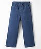 GAP Cotton Mix Woven Solid Relaxed Mid Rise Dyed/Washed Trouser Pant -Blue