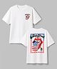 Gap Cotton Woven T-Shirt with Half Sleeves and Rolling Stones Print - White