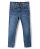 GAP Cotton Blend Woven Full Length Heavy Washed Skinny Mid Rise Jeans - Blue