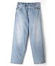 GAP Cotton Blend Woven Full Length Light Washed Relaxed Mid Rise Jeans - Blue