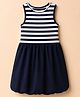 GAP Cotton Woven Sleeveless Striped Frock - Navy Blue